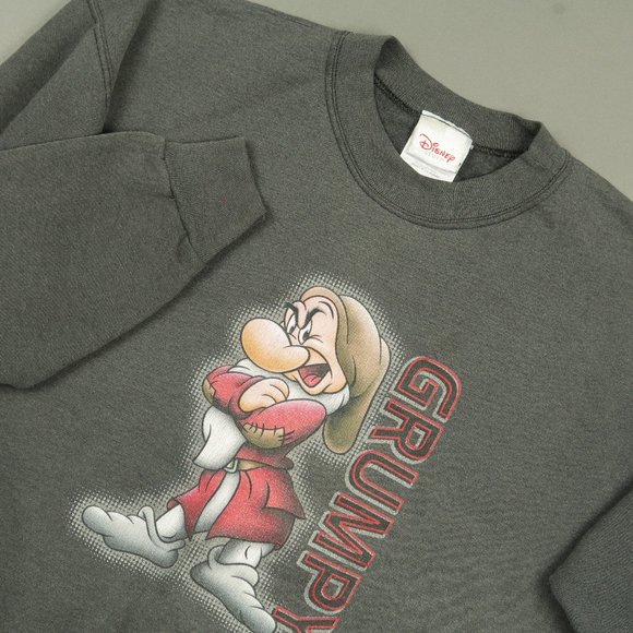 Vintage 1990s Disney Grumpy Crewneck Sweater in Light Gray Size Medium - Picture 1 of 7